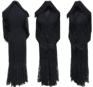 Women's Open Front Abaya Jalabiya long dress with Stone Work