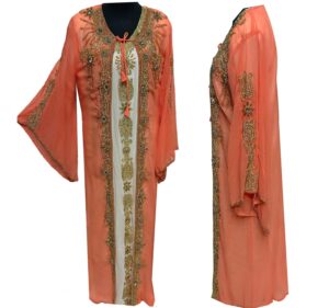 Modest Women Abaya Farasha Jalabiya Arab Dress With Stone Works